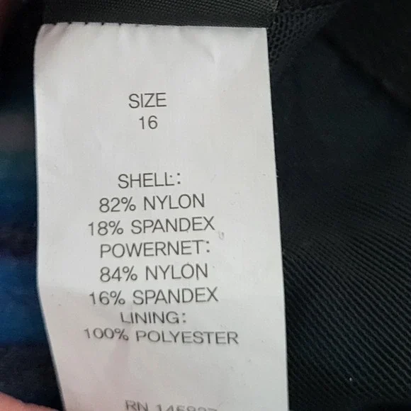 Great Lengths Swimsuit Womens 16 Black Blue One Piece Beach Bathing Suit - Picture 9 of 9